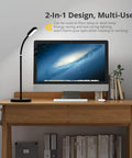 Cordless Tall LED Floor Lamp That Is Totally Lit With 42 LEDs, 3 Color Temperatures, 5 Brightness Levels next to computer desk
