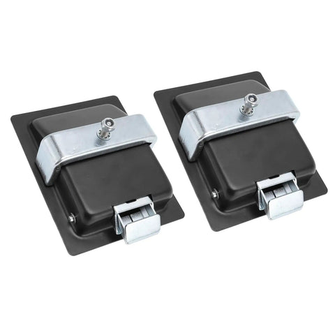 Heavy Duty Flush Mount Paddle Handle Latch Set For Trucks RVs And Rugged Toolboxes With Slick Black Coating Delivers Tough As Nails Security And Smooth Operation Daily