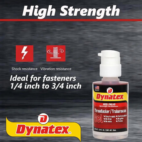 Red High Strength Gel Threadlocker For Large Fasteners 1.2 Oz Bottle Permanent Lock Anaerobic Formula Cures Between Metal Threads