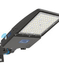 200W LED Parking Lot Light With 28,000LM Dusk To Dawn Photocell, IP65 Waterproof, side view of adjustable arm mount