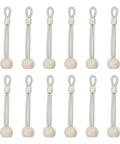 12 Pack 4 Inch Bungee Tie Downs For Exterior Roller Shades And Sun Shades, Weatherproof Elastic Tie Down Straps, Beige