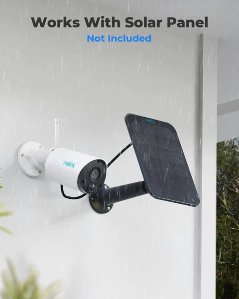 Wireless Outdoor Security Camera With Solar Or Battery Power, 2K Night Vision And 3MP Clarity, AI Detection, mounted with solar panel