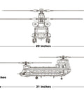 Dimensions of Chinook Helicopter Model Kit With 1451 Pieces Building Block Set For Military Aircraft Fans Ages 14 Plus