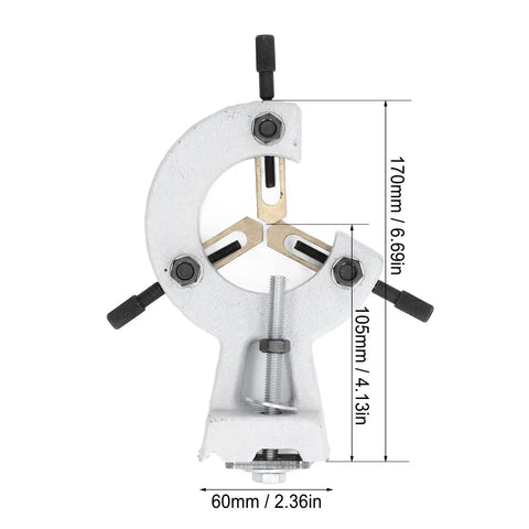 Heavy Duty Metal Steady Rest And Center Frame Stabilizer For Mini Lathe WM210 MX210 8X16 INCH top view with measurements shown.