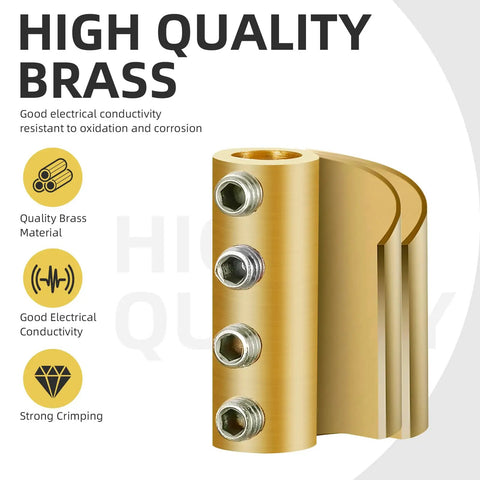 10 Pack 6-10 AWG Wire Connector Kit With 80 Amp Quick Wiring Terminals, Splice Connectors, Heat Shrink Tubing, And Wrench emphasizing brass quality