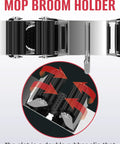 Anti-slip design of Heavy Duty Mop And Broom Holder Wall Mount With Stainless Steel Five Rack Organizer and Four Hooks.
