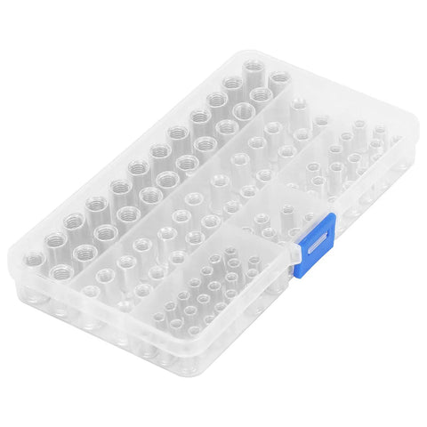 Solid Rivet Nut Tool Kit With 100 Pcs Aluminum Flat Threaded Inserts M4 M5 M6 M8 For Fast Repairs And Tough DIY Projects, in storage case