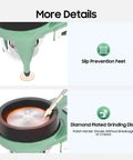 Close-up of 180W Gem Faceting Machine And Jade Polisher For Jewelry Making 2800 RPM Lapidary Flat Grinder showing disc and slip prevention feet