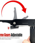 Desktop Quick Acting Holdfast Clamp Woodworking Bench Station With Hella Strong Grip Three Gear Locking System Router Hold Down Clip Solid Heavy Duty Build 20mm, showing adjustable three gear clamping mechanism.