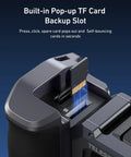 GoPro HERO 9 Through HERO 13 Street Grip Kit showing TF card slot for easy backup, ergonomic grip visible.