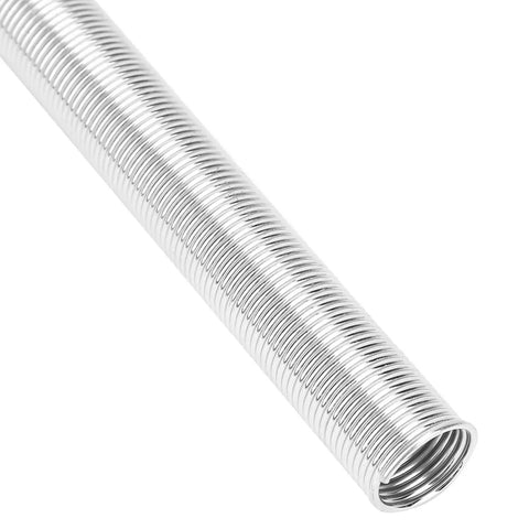 Fafeicy 5 Pcs Spring Tube Bender Set Steel Pipe Bending Tool For Copper Aluminum Stainless Steel Tubing Flexible Bending Helper For Plumbers Electricians Working With 1/4 Inch 5/8 In Tubes showing a flexible metal tube with spiral grooves.