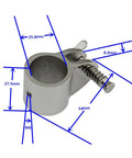 Two Pack Stainless Steel 316 Top Jaw Slide Sets in Seven Eighths Inch and One Inch Sizes with Quick Release Spring Pin, marine hardware