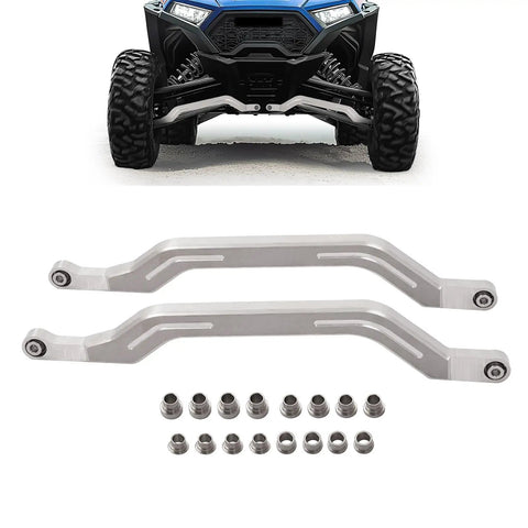 Lower Arched Radius Rods Arms For Polaris RZR XP 1000 RS1 Turbo 2014 To 2023 Aluminum Upgrade, 10mm Early Models And 12mm Late Models, Heavy Duty Off Road Steering And Suspension Enhancement, aluminum arms with bushings