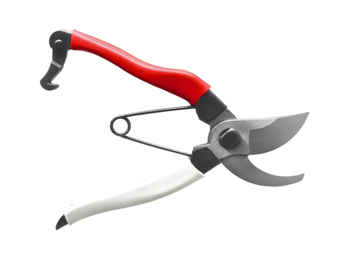 Bypass Pruners 103 General Purpose Medium With Non Slip Vinyl Handle, Japanese Made Steel Blades, High Grade Blade Steel, Lightweight 8.1 Oz, Fits Fruit Trees, Silver Red Finish, One Pack.