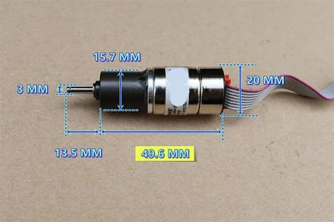 Planetary Reducer Gear Motor With 16mm Precision Ultra High Torque Micro Full Metal Gearbox showing dimensions on beige background