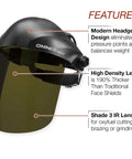 OmniShield Professional Face Shield With Shade 3 IR Lens, Premium Headgear, High Impact Polycarbonate Shield For Welding