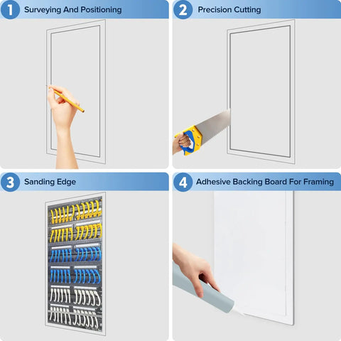 Step-by-step guide for installing Built Tough 14 By 29 Inch White Polystyrene Drywall Access Panel for ceilings.