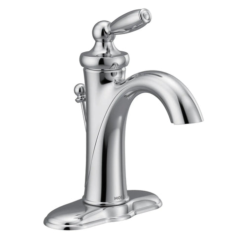 Brantford Chrome One-Handle Traditional Bathroom Sink Faucet With Easy Temperature Control, Slick Mirror Finish, side view