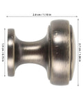 4 Pack Brushed Zinc Alloy Cabinet Pulls Single Hole Drawer Handles For Kitchen Cabinetry Bedroom Dresser Bathroom Vanity Wardrobe Hardware, side view showing dimensions.