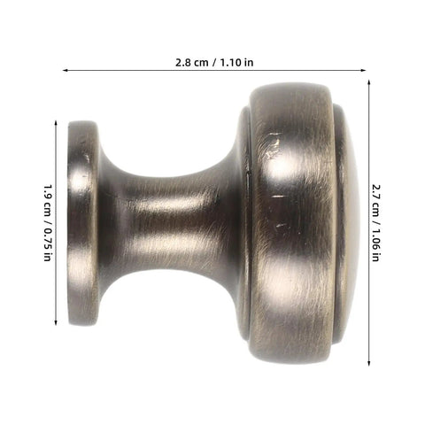 4 Pack Brushed Zinc Alloy Cabinet Pulls Single Hole Drawer Handles For Kitchen Cabinetry Bedroom Dresser Bathroom Vanity Wardrobe Hardware, side view showing dimensions.