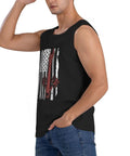 Hella Comfy Mens Tank Top With Dope American Flag Print And Super Breathable Sleeveless Tee For Kickass Gym Sessions, black, cotton.