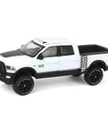 Ram 2500 Power Wagon One Sixty Fourth Scale Lifted Diecast Pickup White Exclusive Display Model For Collectors With Rubber Tires And Metal Body Limited Run 51582A Edition Dope Collectible, side angle