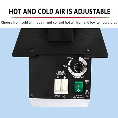 Heavy Duty 1500W Eyeglasses Frame Heater Pumping Out Big Heat With Zero Hassle Hot And Cold Air Switching accurate dials and controls.