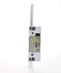 Side view of White Hardened Keyed Bolt Sliding Patio Door Lock Surface Mounted For Wood And Metal Doors Heavy Duty Security