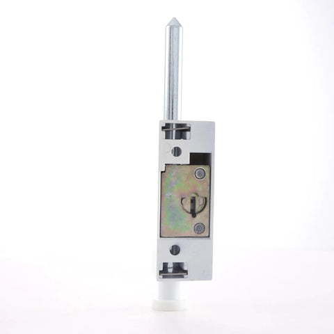 Side view of White Hardened Keyed Bolt Sliding Patio Door Lock Surface Mounted For Wood And Metal Doors Heavy Duty Security