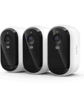 Three Essential Wireless Outdoor Security Camera System with Dope 2K HD Video, Battery Powered, 3 Camera Kit, 3rd Gen 2025 Release, White