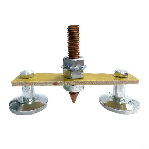 Heavy Duty Double Magnet Head Ground Clamp With N35 Neodymium Base For Fast Welding Setup On Flat Curved Metal Tables Or Poles Without Slippage Ever, close-up view.