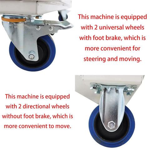 No Sweat Heavy Duty Industrial Portable Air Conditioner 28900 BTU 3.15KW 220V Turbo Fan Workshop Spot Cooler wheel details.