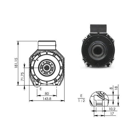 Badass 9.0 Kw Automatic Tool Change Spindle With Iso 30 Taper Dual Voltage 220v Or 380v Air Cooled dimensions and features.