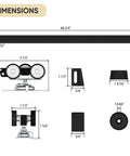 Dimensions diagram of Six Foot Pocket Door Kit With Commercial Grade Sliding Hardware, aluminum box track, black finish, 68.75 inches long.