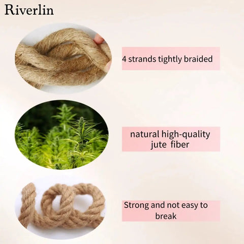 Heavy Duty Half Inch 100 Ft Jute Rope for DIY Crafts, landscaping, braided hemp rope, tight braid, natural fiber