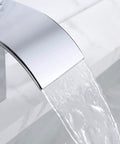 Three Hole Deck Mount Roman Tub Faucet With Slick Waterfall Spout And Valve, Chrome Finish, High Flow 8.58 GPM At 60 PSI