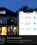 App showing schedule setup for Dimmable A19 Smart Light Bulb 9W 800 Lumens Soft White 2700K With WiFi 2.4GHz No Hub Needed Works With Alexa