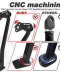 Aluminum Dirt Bike Kickstand For Yamaha YZ250F YZ450F 2006 2007 2008 2009 Lightweight Side Stand Foot Support, Easy Parking, Rustproof Motorcycle Kickstand, Quick Install And Strong Stand For Everyday Trail Rides showing CNC machining.