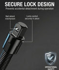 Flexible Shaft Extension 360 Degree Rod for Impact Sockets with secure lock design and ball detent mechanism.