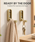Big Shot Heavy Duty Foldable Wall Hooks Built From Tough Zinc Alloy Featuring A Clean Gold Tone for hanging scarves and keys.
