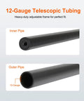 Heavy Duty Steel Wall Mounted Tire Rack Holds Thirty One To Fifty Six Inches showing 12-gauge telescopic tubing for adjustable fitting