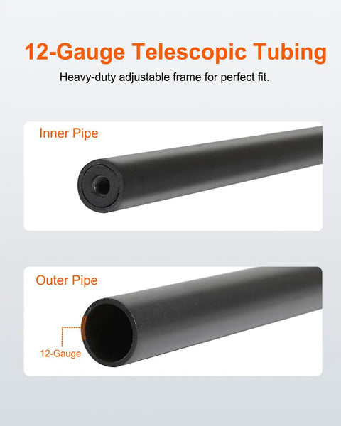 Heavy Duty Steel Wall Mounted Tire Rack Holds Thirty One To Fifty Six Inches showing 12-gauge telescopic tubing for adjustable fitting