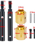 Level Up Your Rig With Heavy Duty Extended Wheel Hubs And Solid Steel Stub Axle Portal Drive Kit For Traxxas TRX4 Defender Bronco And K5 Bringing Extra Ground Clearance, detailed view of components and measurements.
