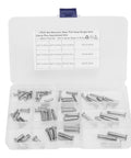 12 Sizes 304 Stainless Steel Flat Head Clevis Pins Kit With Plastic Box M3 M4 M5 12 Type Assortment, 64 Pcs open display