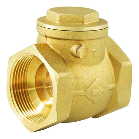 Two And A Half Inch Brass Swing Check Valve Inline One Way Non Return Valve For Pipe System With Tight Seal front view