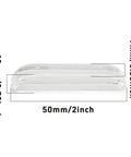 Side view of 50mm x 10mm mini 12 Pack Transparent Acrylic Drawer Pulls 2 Inch Mini Clear Glass Look Cabinet Handles for cupboards.