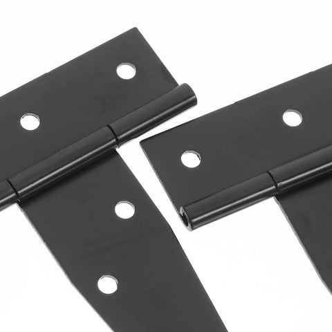 Heavy Duty Outdoor Gate Hinges T Strap Tee Hinge Set For Wooden Fences And Gates With Rust Resistant Finish Built To Last And Easy Mount Hardware For Multiple Gates, black metal hinges
