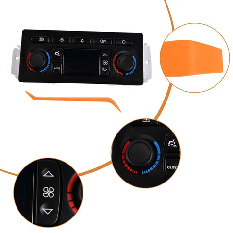 599 211XD Plug And Play Heater A C Climate Control Module Panel Switch Replacement with knobs and buttons close-up