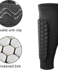 Youth Shin Guards With Box For Soccer, Breathable Moisture Wicking Pads, Honeycomb Ergonomic Protection, Small Size S 6 To 10, side view.