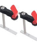 Two Pack Quick Release Hold Down Clamps For Woodworking Beefy Pro Grade Heavy Duty Stainless Steel Bench Dog Clamps side view